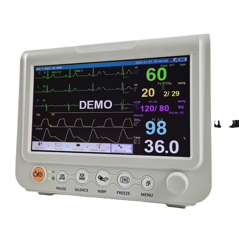 Langlebiger 7-Zoll-Vitalsignals-Monitor mit 6-Parameter-Touchscreen, tragbarer drahtloser Vitalsignals-Monitor
