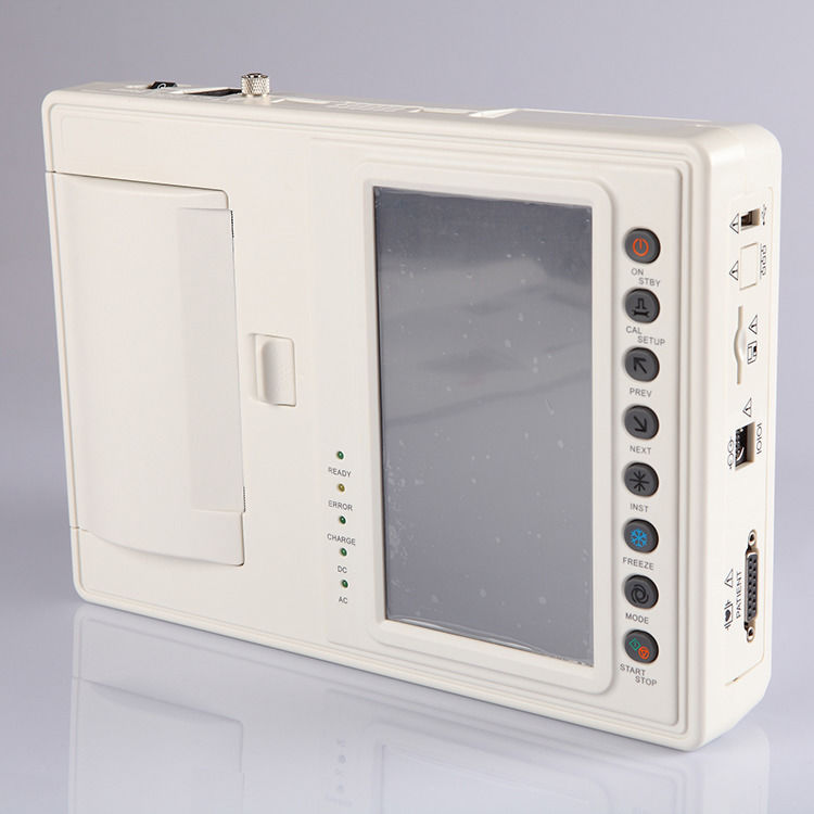 Medizinische EKG-Maschine 12-Kanal-Blei-Metall-EKG-Gerät tragbares EKG 6 Elektrokardiograph Belastungs-EKG-Gerät