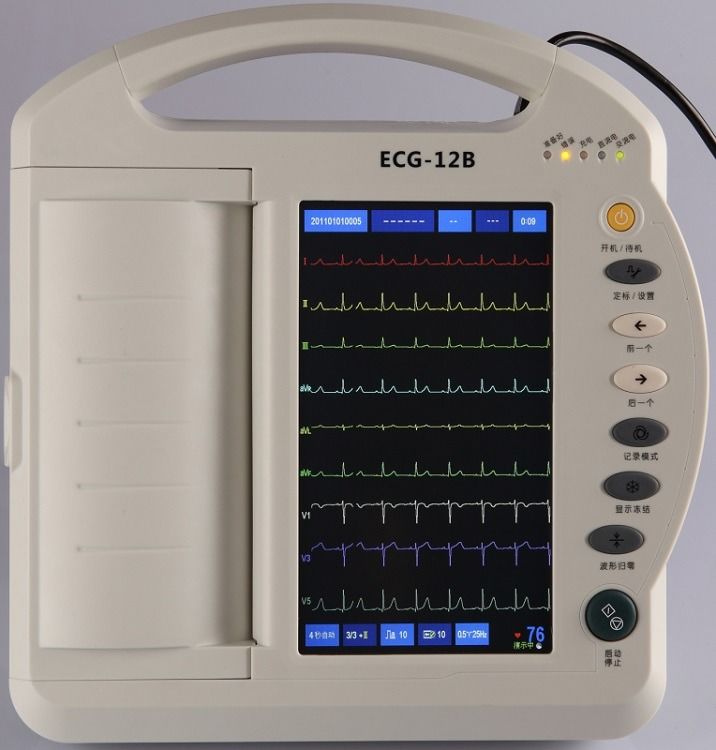 Gesundheitswesen EKG-Maschine Digitale 12-Kanal-Elektrokardiograph-EKG-Maschine Tragbare Touchscreen-EKG-Maschine
