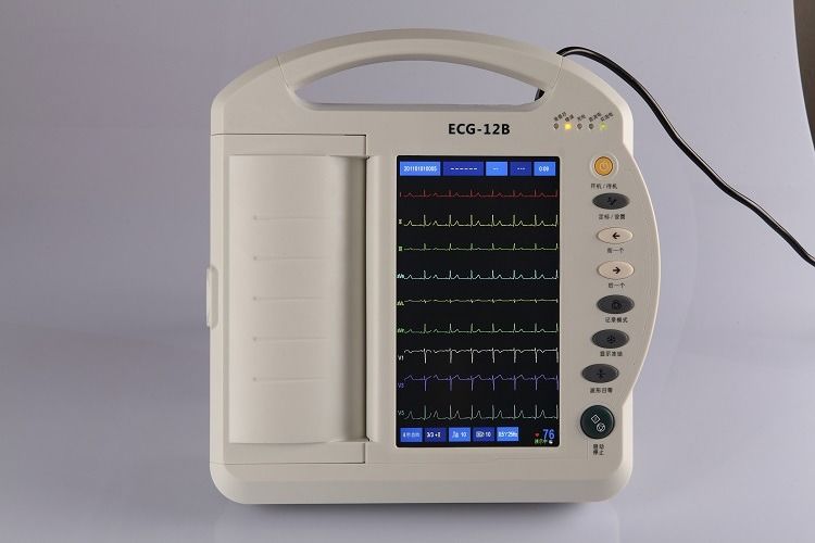 Humaner EKG-Gerät Herzuntersuchung Kardiologie 12-Kanal-EKG-Gerät EKG-Elektrokardiogramm-Gerät EKG